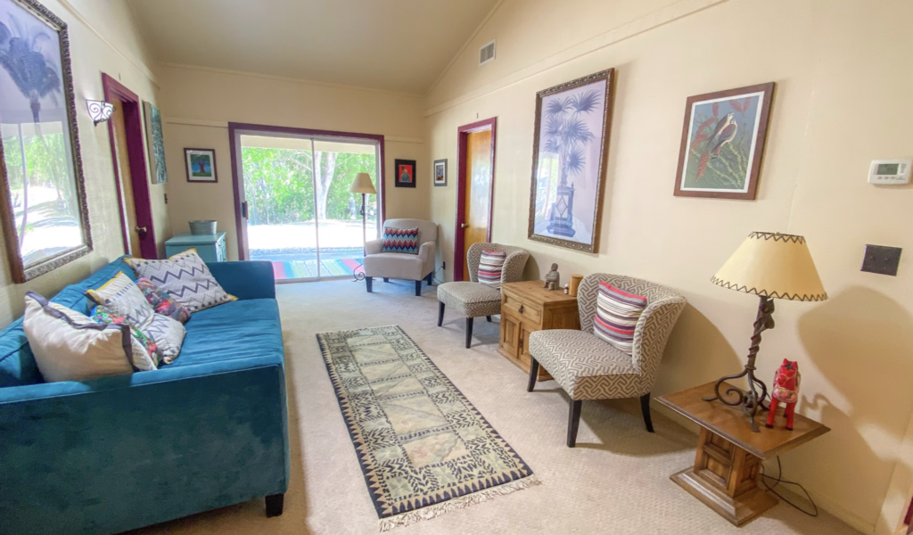 Community room at the Ancient Springs Retreat Center in Sedona, Arizona